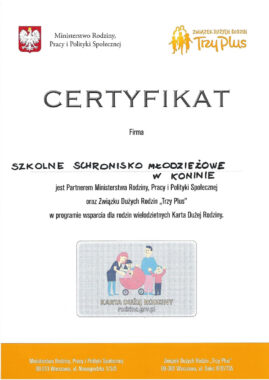 Certyfikat Ministerstwa Rodziny, Pracy i Polityki Społecznej